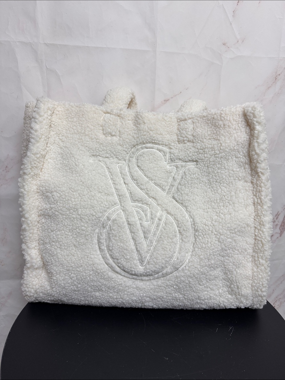 Victoria's Secret White Sherpa Tote Bag